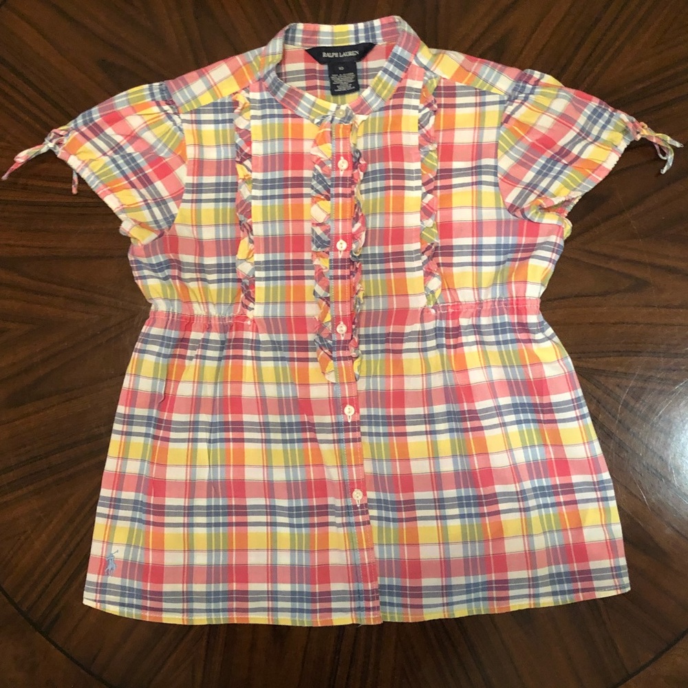 Ralph Lauren Girls button front plaid shirt